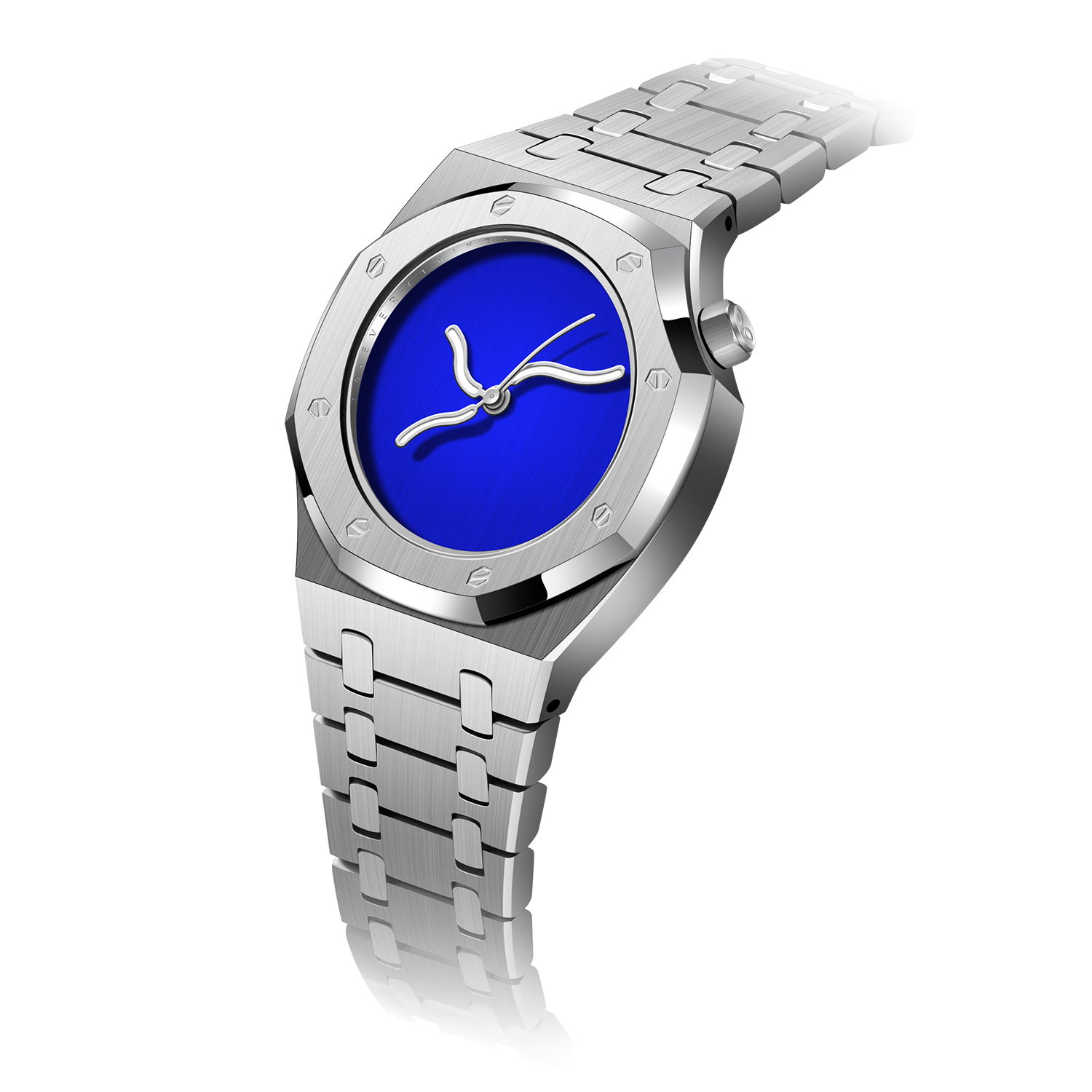 Safrezo Curve Oak Royal Blue men's designer automatic watch – side view
