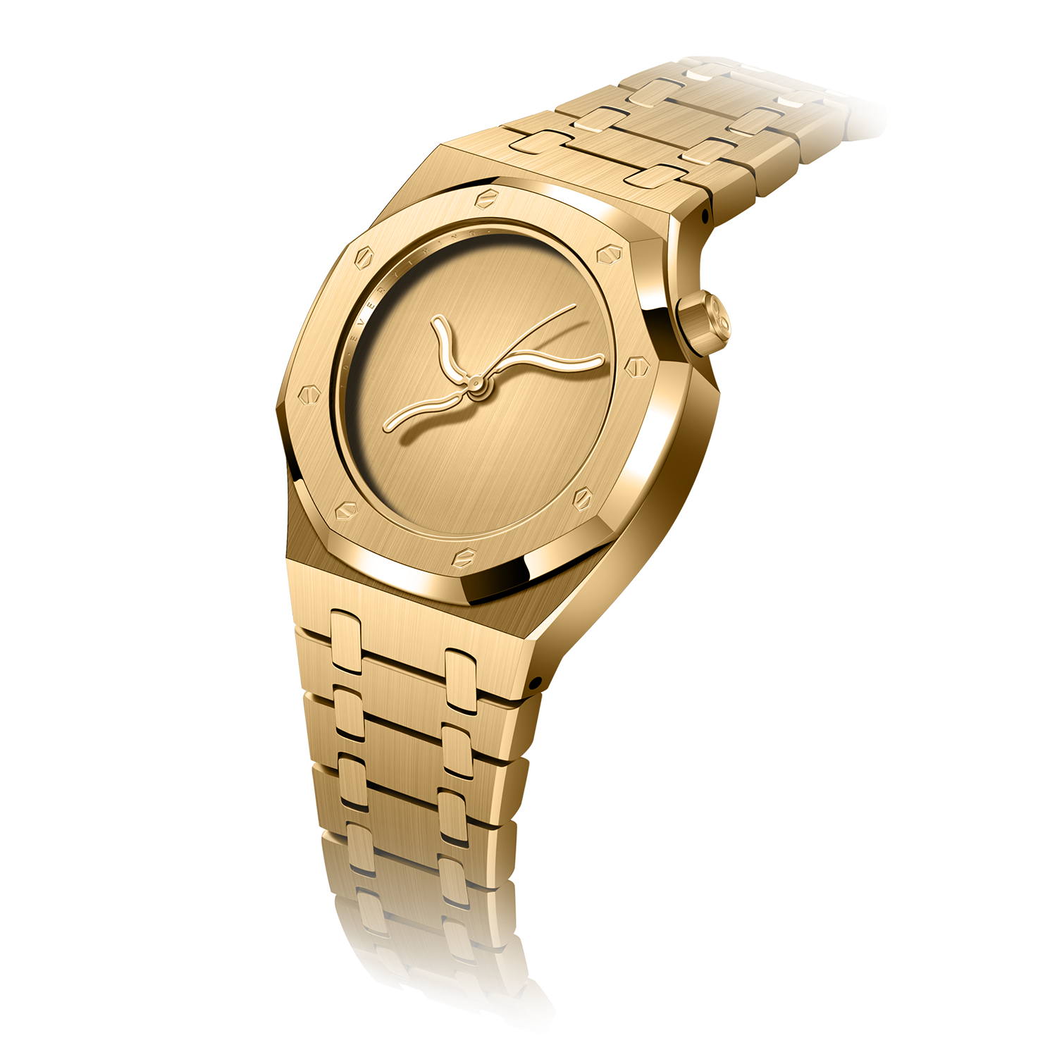 Safrezo Curve Oak twisted PVD gold bracelet detail – handcrafted S-shaped design