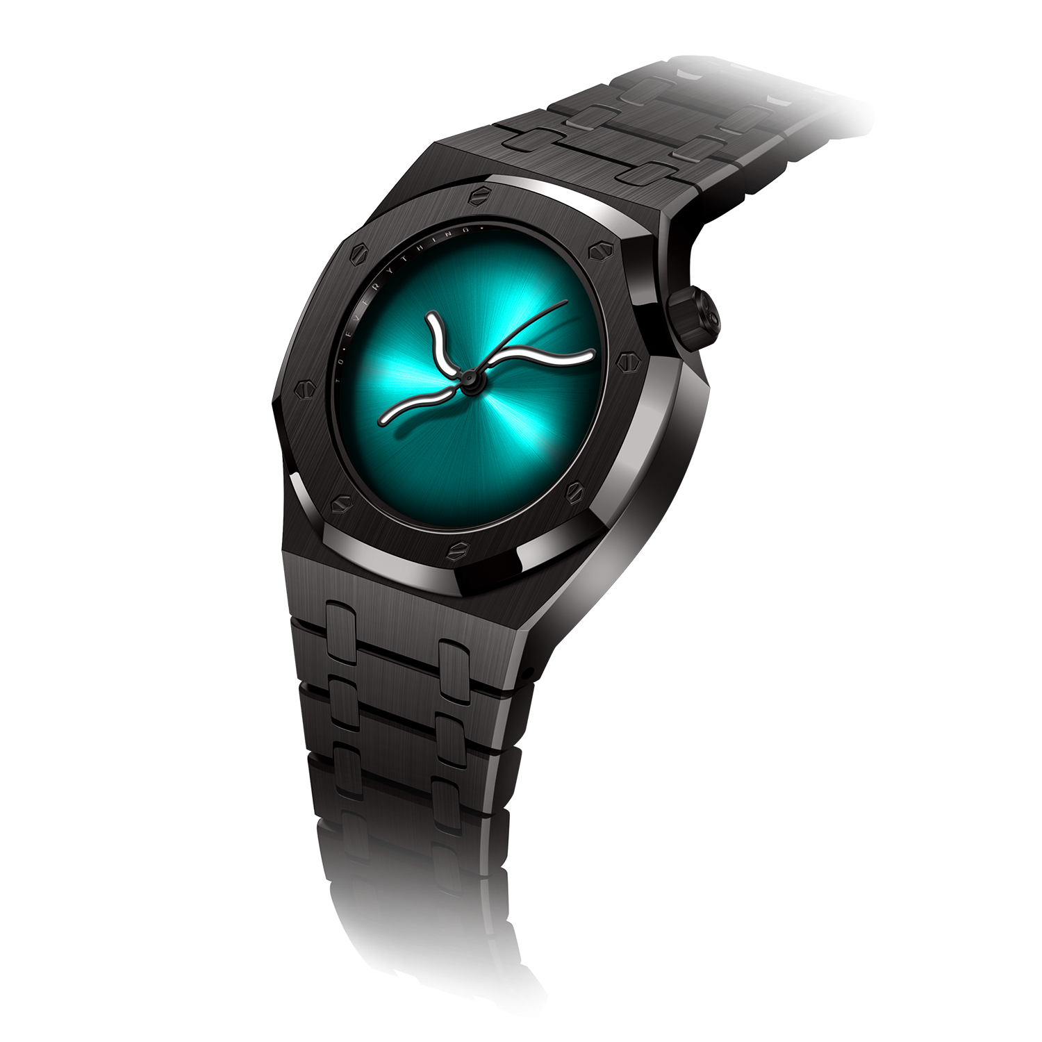 CURVE OAK - Peacock Green
Black case designer watch green dial Safrezo - side view