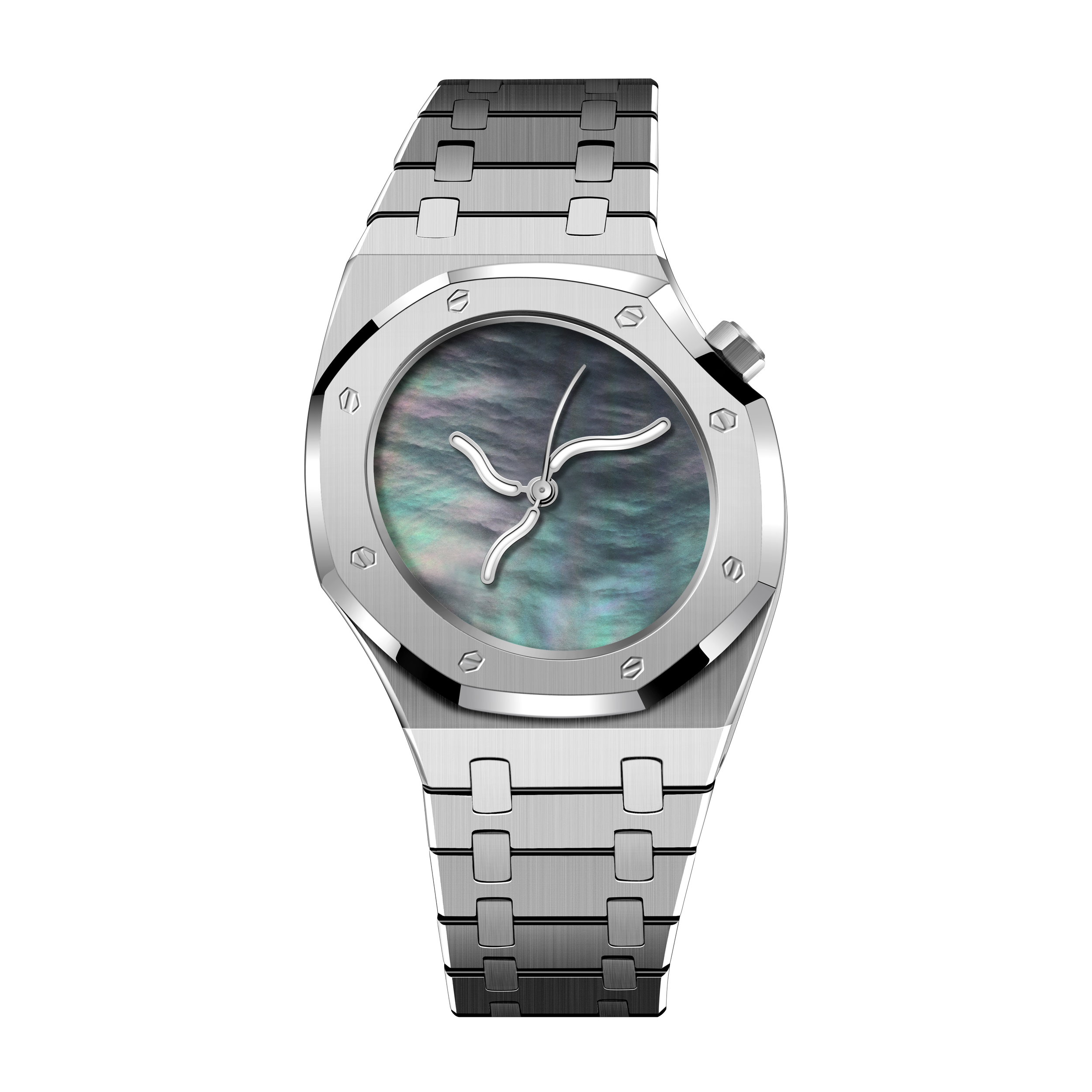 Grey MOP Fasion Watch Safrezo - Curve Oak - front view