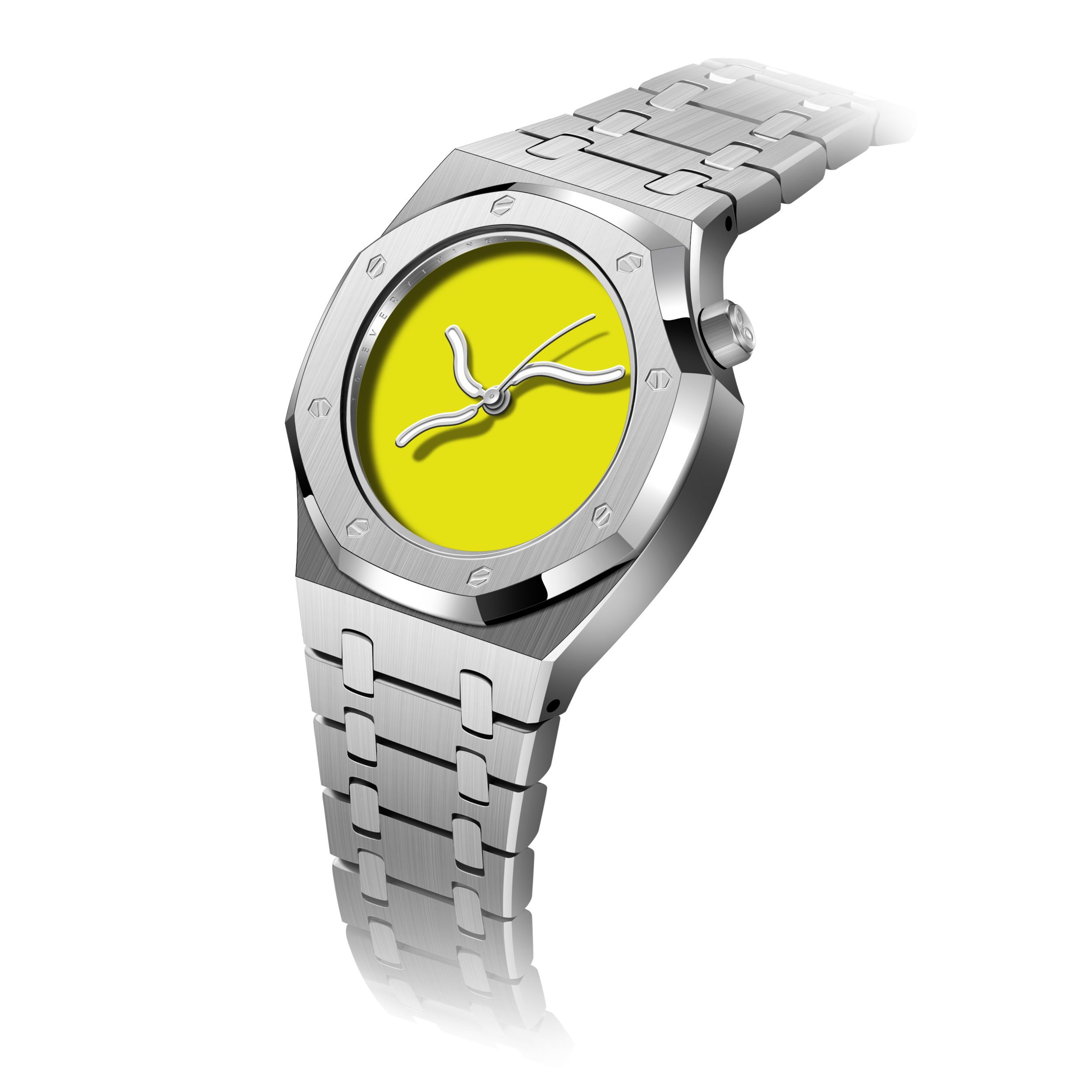 S-shaped twisted metal bracelet detail on Candy Yellow