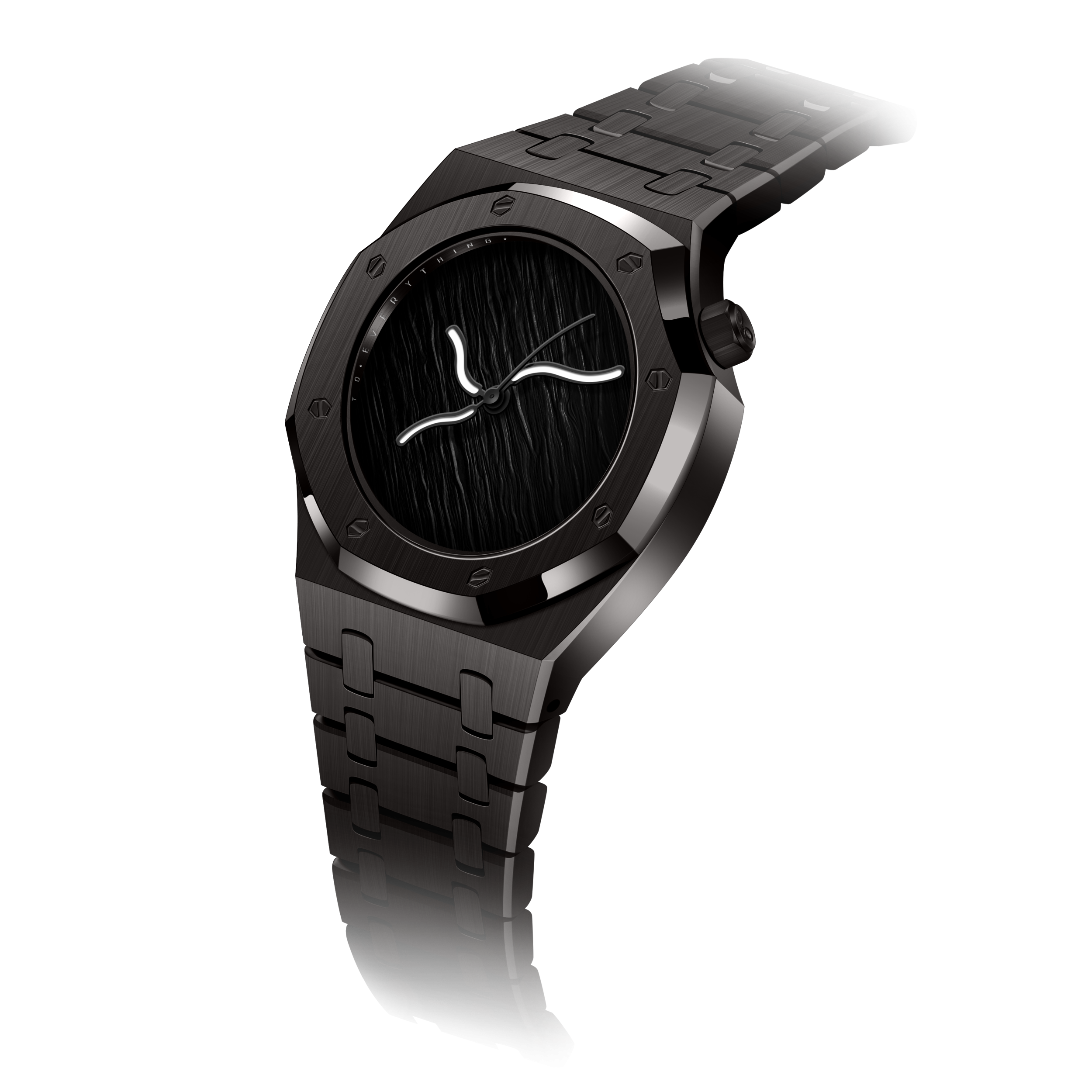 Embossed wave dial on Black Sea designer watch