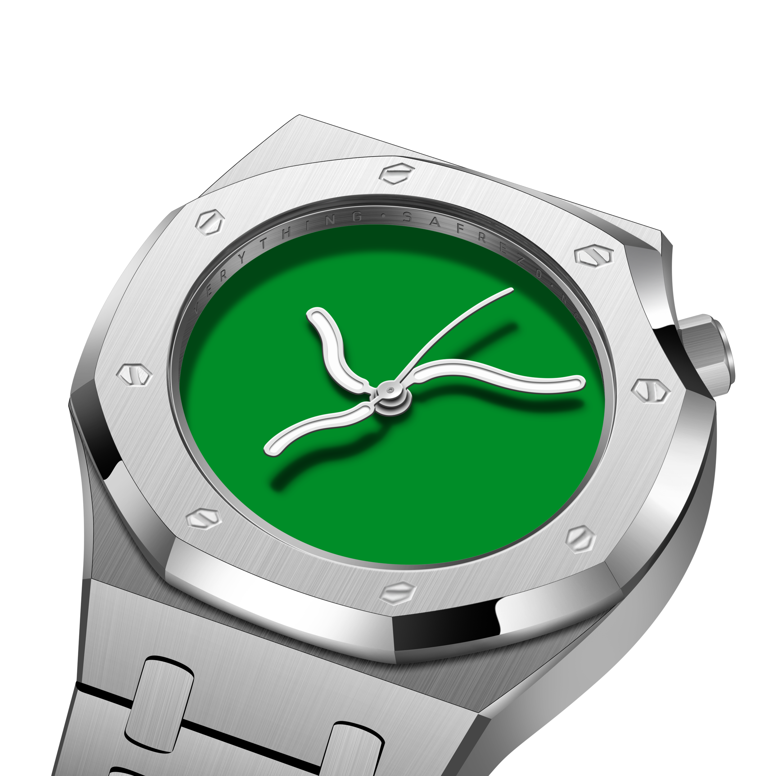 Candy Green gloss enamel dial close-up