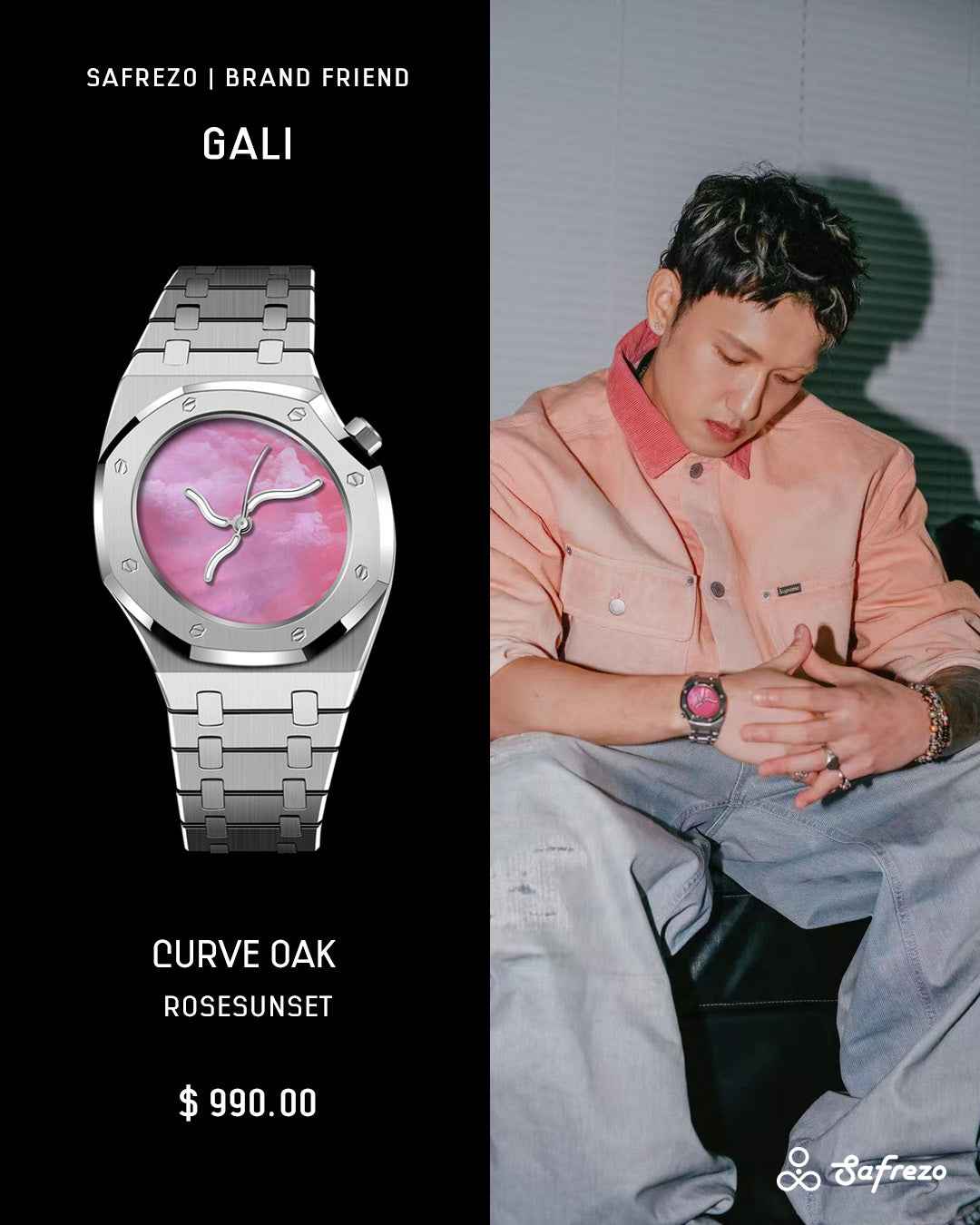 Mother-of-Pearl Fashion Watch | Rose Sunset | Safrezo
